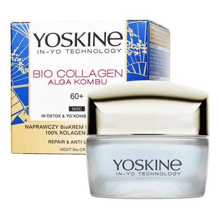 Yoskine Bio Collagen Alga Kombu 60+ naprawczy bio-krem na zmarszczki na noc 50ml